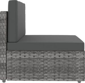 vidaXL 7 częściowy zestaw wypoczynkowy do ogrodu, rattan PE, szary (3054602) 7