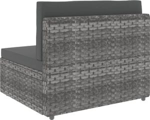 vidaXL 7 częściowy zestaw wypoczynkowy do ogrodu, rattan PE, szary (3054602) 8