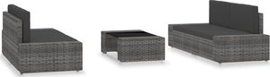 vidaXL 5 częściowy zestaw wypoczynkowy do ogrodu, rattan PE, szary (3054599) 2