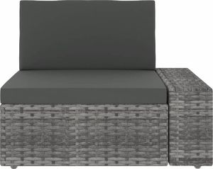 vidaXL 5 częściowy zestaw wypoczynkowy do ogrodu, rattan PE, szary (3054599) 3