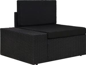 vidaXL 5 częściowy zestaw wypoczynkowy do ogrodu, rattan PE, czarny (3054582) 5