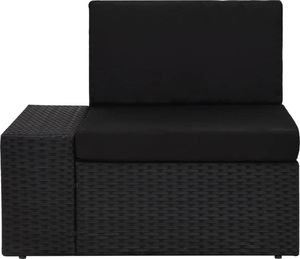 vidaXL 7 częściowy zestaw wypoczynkowy do ogrodu, rattan PE, czarny (3054578) 8