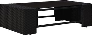 vidaXL 5 częśiowy zestaw wypoczynkowy do ogrodu, rattan PE, czarny (3054575) 3