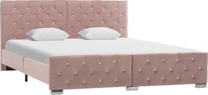 vidaXL Rama łóżka, różowa, tapicerowana tkaniną, 160 x 200 cm 1