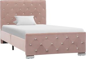 vidaXL Rama łóżka, różowa, tapicerowana tkaniną, 90 x 200 cm 1