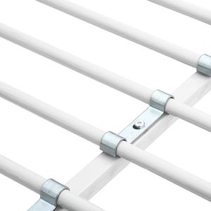 vidaXL Rama łóżka piętrowego z biurkiem, biała, metalowa, 90 x 200 cm 6