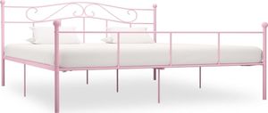 vidaXL Rama łóżka, różowa, metalowa, 180 x 200 cm 1