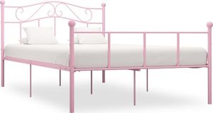 vidaXL Rama łóżka, różowa, metalowa, 120 x 200 cm 1
