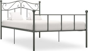 vidaXL Rama łóżka, szara, metalowa, 100 x 200 cm 1