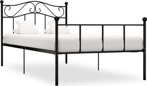 vidaXL Rama łóżka, czarna, metalowa, 90 x 200 cm 1