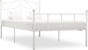 vidaXL Rama łóżka, biała, metalowa, 90 x 200 cm 1