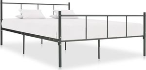 vidaXL Rama łóżka, szara, metalowa, 120 x 200 cm 1