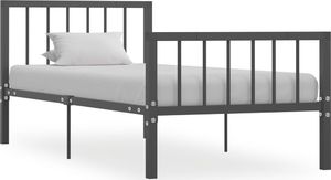 vidaXL Rama łóżka, szara, metalowa, 100 x 200 cm 1
