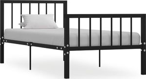 vidaXL Rama łóżka, czarna, metalowa, 100 x 200 cm 1