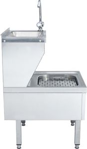 Zlewozmywak vidaXL Umywalka gospodarcza z kranem, wolnostojąca, stal nierdzewna (51116) 4