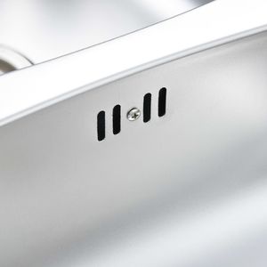 Zlewozmywak vidaXL  kuchenny z sitkiem i syfonem, dwukomorowy, stal nierdzewna 4