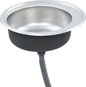 Zlewozmywak vidaXL  kuchenny z sitkiem i syfonem, stal nierdzewna 3