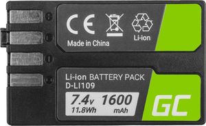 Bateria Green Cell Bateria Green Cell D-Li109 DLi109 do Pentax K-r, K-2, K-30, K-50, K-500, K-S1, K-S2 7.4V 1600mAh 1