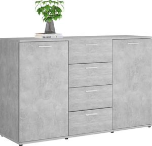 vidaXL Komoda, betonowa szarość, 120x35,5x75 cm, płyta wiórowa 4