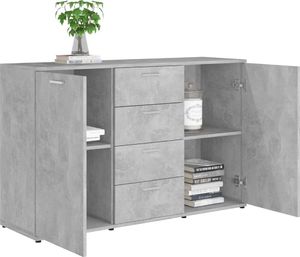 vidaXL Komoda, betonowa szarość, 120x35,5x75 cm, płyta wiórowa 5