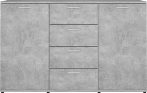 vidaXL Komoda, betonowa szarość, 120x35,5x75 cm, płyta wiórowa 6
