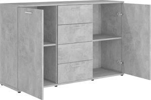 vidaXL Komoda, betonowa szarość, 120x35,5x75 cm, płyta wiórowa 8