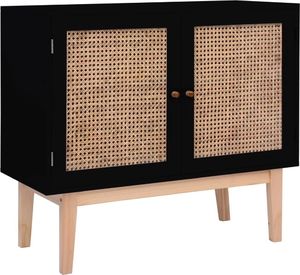 vidaXL Komoda, czarna, 88,5 x 40 x 80 cm, MDF 1