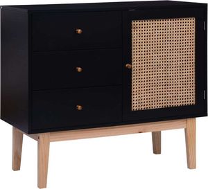 vidaXL Komoda, czarna, 88,5 x 40 x 80 cm, MDF 1