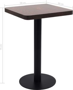 vidaXL Stolik bistro, ciemnobrązowy, 50x50 cm, MDF 6