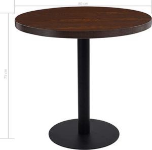 vidaXL Stolik bistro, ciemnobrązowy, 80 cm, MDF 5