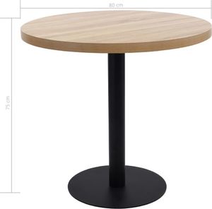 vidaXL Stolik bistro, jasnobrązowy, 80 cm, MDF 5