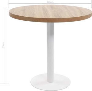 vidaXL Stolik bistro, jasnobrązowy, 80 cm, MDF 5