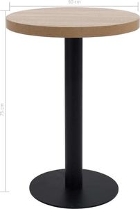 vidaXL Stolik bistro, jasnobrązowy, 60 cm, MDF 5