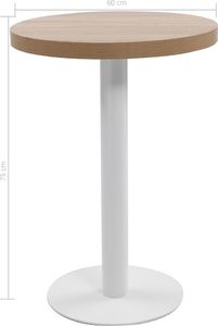 vidaXL Stolik bistro, jasnobrązowy, 60 cm, MDF 5