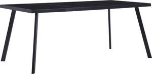 vidaXL Stół jadalniany, czarny, 160 x 80 x 75 cm, szkło hartowane 1