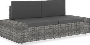 vidaXL sofa modułowa 2-osobowa, rattan PE, szara (49525) 1
