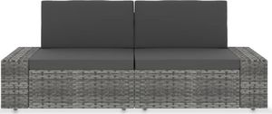 vidaXL sofa modułowa 2-osobowa, rattan PE, szara (49525) 2