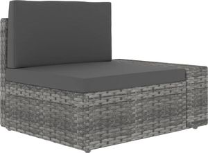 vidaXL sofa modułowa 2-osobowa, rattan PE, szara (49525) 3