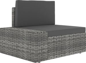 vidaXL sofa modułowa 2-osobowa, rattan PE, szara (49525) 7