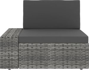 vidaXL sofa modułowa 2-osobowa, rattan PE, szara (49525) 8