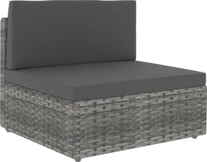 vidaXL sofa modułowa 2-osobowa, rattan PE, szara (49523) 3
