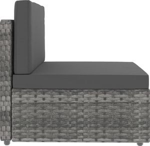 vidaXL 2 częściowy zestaw wypoczynkowy do ogrodu, rattan PE, szary (49522) 7