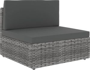 vidaXL modułowe siedzisko środkowe, rattan PE, szare (49518) 1
