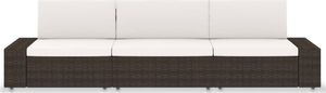 vidaXL sofa modułowa 3-osobowa, rattan PE, brązowa (49516) 2