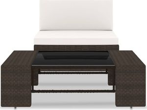vidaXL 2 częściowy zestaw wypoczynkowy do ogrodu, rattan PE, brązowy (49512) 3