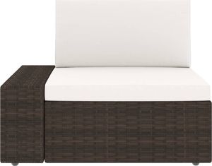 vidaXL modułowe siedzisko narożne, prawy podłokietnik, rattan PE, brąz (49510) 2