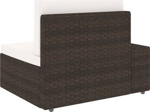 vidaXL modułowe siedzisko narożne, prawy podłokietnik, rattan PE, brąz (49510) 4