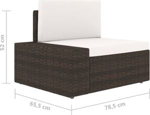 vidaXL modułowe siedzisko narożne, prawy podłokietnik, rattan PE, brąz (49510) 5
