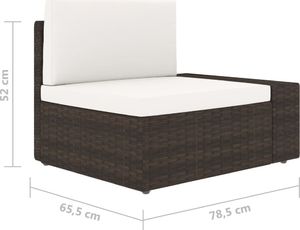 vidaXL modułowe siedzisko narożne, lewy podłokietnik, rattan PE, brąz (49509) 5