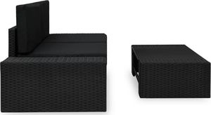 vidaXL 3 częściowy zestaw wypoczynkowy do ogrodu, rattan PE, czarny (49507) 3